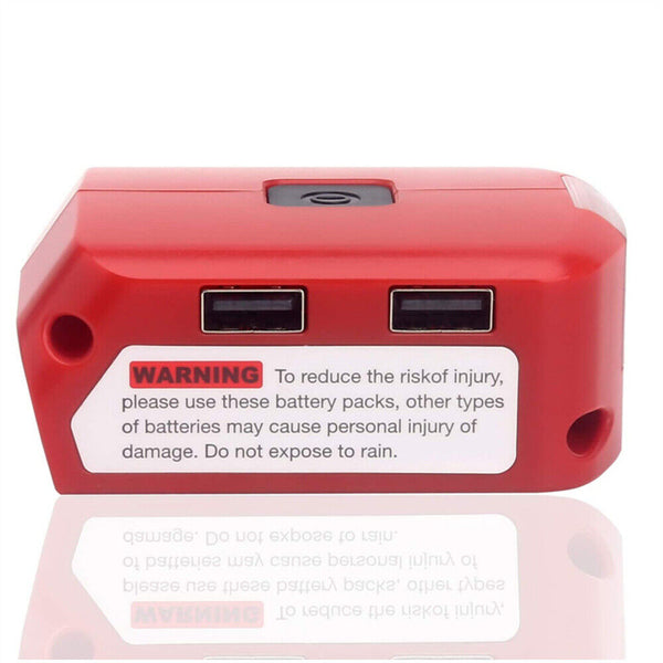 2 USB Port Phone Charger Adapter Li-ion Battery For Milwaukee 18V/20V Battery AU