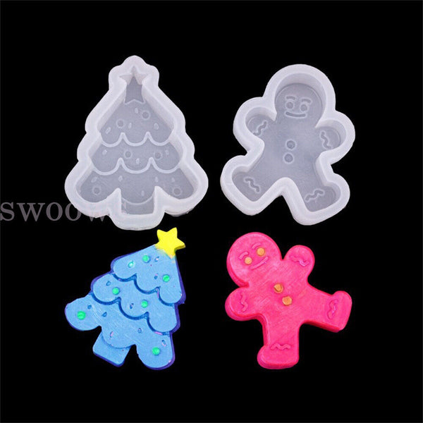 Silicone Mould 3D Art Wax Mold Christmas Candle Mold Snowman Tree Making Mold