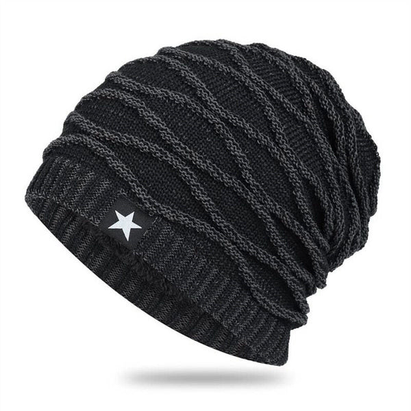 Men Knitted Thermal for Slouch Beanie Hat Winter Fleece Lined Warm Skull Ski Cap