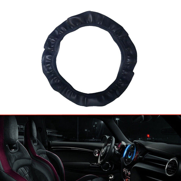 Universal_Auto Car Steering Wheel Cover Leather Breathable Anti-slip Black NEW