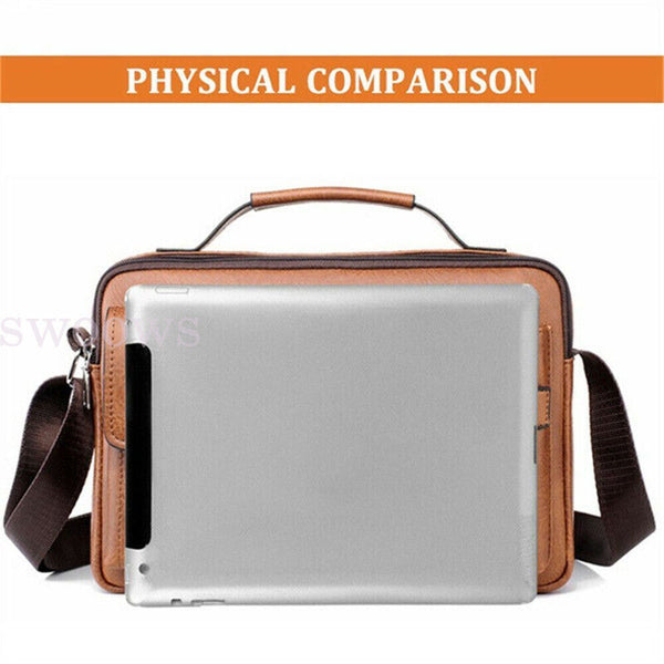 Men's Vintage Messenger Leather Satchel Shoulder Crossbody Briefcase Laptop Bag