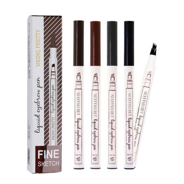 New Waterproof Eyebrow Microblading Ink Pen Pencil Tattoo 3D 4 Fork Pen Makeup