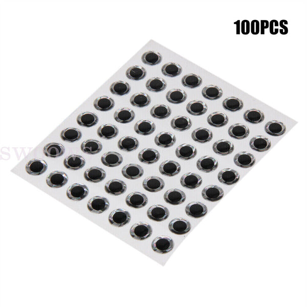 100pcs Holographic Fishing Lure Eyes 3D Fish Eyes Artificial Fish Eyes DIY Eyes