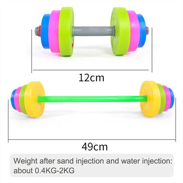 AU Kids Adjustable Barbell Toy Set Durable Exercise Dumbells Toys-LongShort