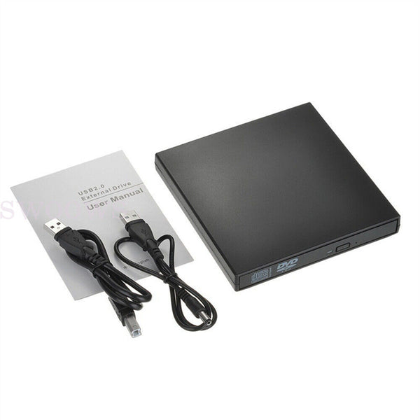 External Drive USB Portable Burner CD RW DVD ROM Reader Writer For Mac & Windows