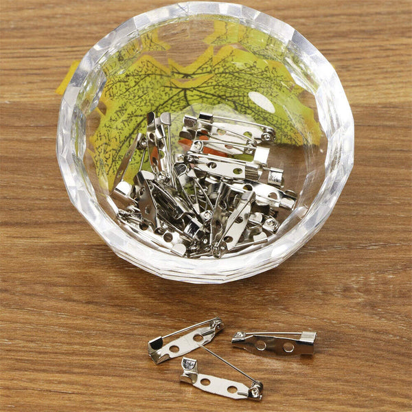 UP 100X 20mm Brooch Backs Safety Bar Pins Craft Catch Badge Fasteners Jewellery