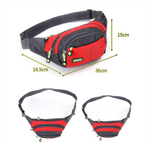 Mens Waterproof Running Belt Bum Waist Pouch Fanny Pack Camping Sport Hiking Bag