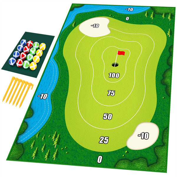 The Indoor Casual Golf Game Set Chipping Golf Game Mat with 20 Grip Golf Balls