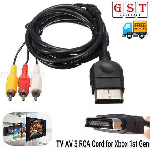 TV AV 3 RCA Cord Audio Video Cable For Microsoft Original/Classic Xbox 1st Gen