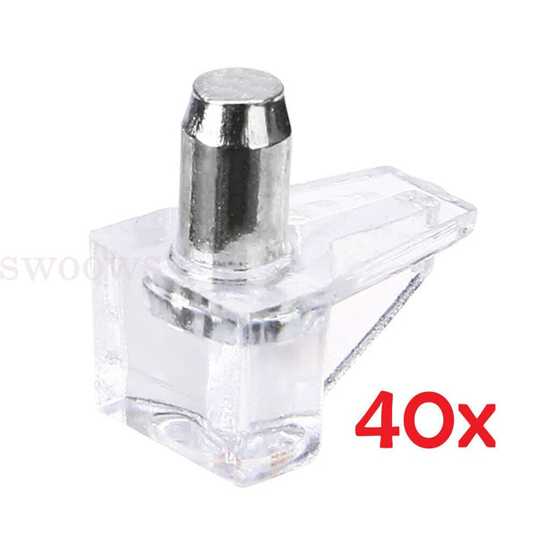 10/20/40/100Pcs 5mm Shelf Pins Clear Support Pegs Cabinet Shelf Pegs Clips AU