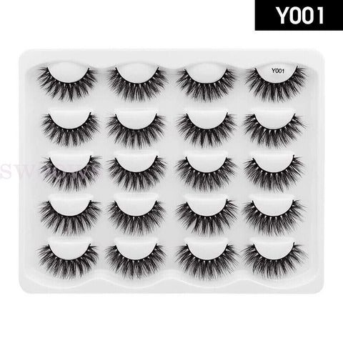 20pc 3D Mink Natural Thick False Eyelashes Eye Lashes Makeup Extension 11Styles