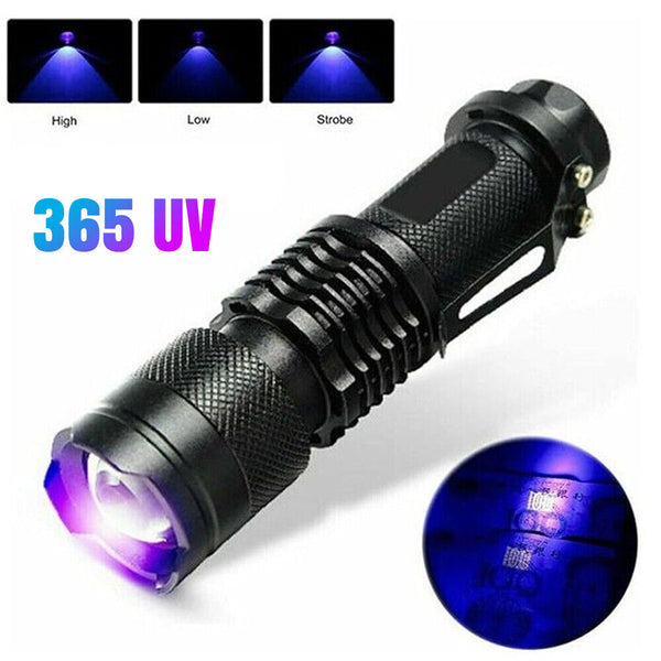 UV Ultra Violet LED Flashlight Blacklight Light 365 395 nM Inspection Lamp Torch