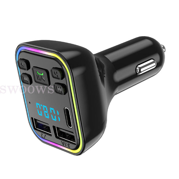 Bluetooth 5.0+ Mp3 Player BT Car 2USB FM Transmitter Adapter Wireless PD