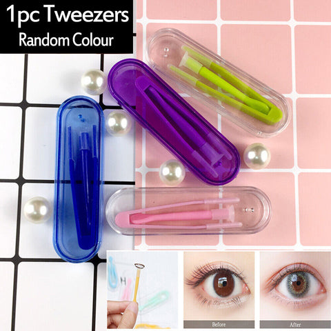 Contact lens Case Inserter Remover soft Tip Applicator Tweezer Storage Case Set