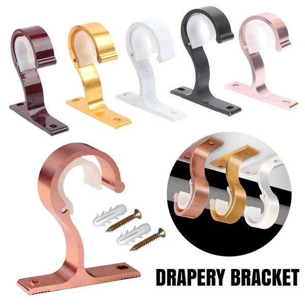 UP10 Bracket Hang Curtain Rod Holders Hook Room Window Frame Rod Drapery Bracket