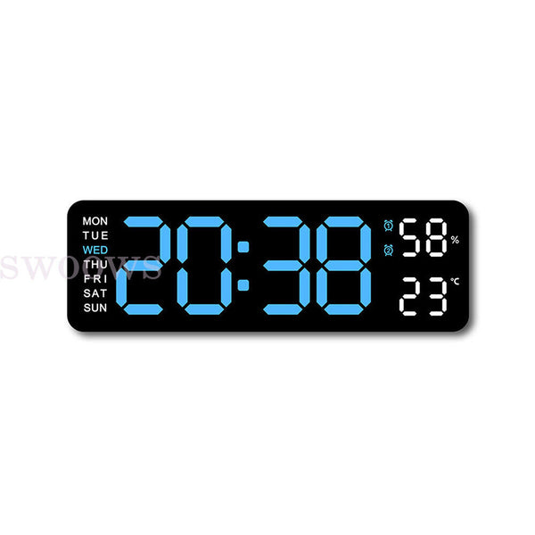 With Calendar Date Temperature LED Large Display USB Clock Digital Wall