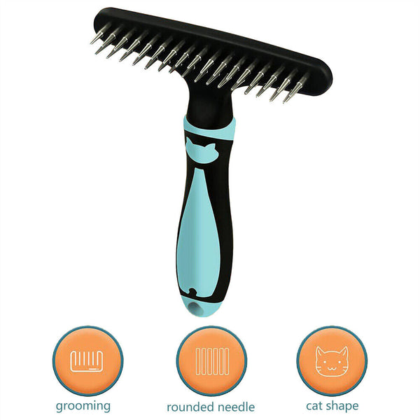 Dog Pet Cat Grooming Comb Brush Long Hairs Undercoat Rake Deshedding Long Short