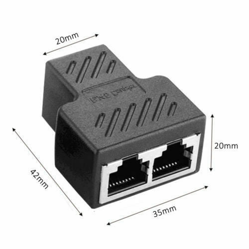 RJ45 Ethernet LAN Network Y Splitter Double Adapter Cable Connector For CAT5/6/7