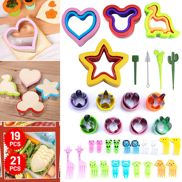 19 / 21Pcs Sandwich Cutter and Sealer Set DIY Cookie Cutters for K*h*