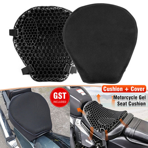 Universal Motorcycle Seat Cushion Cover Comfort Gel Pillow Pad Pressure Relief