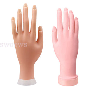 2x Practice Model Hand Nail Art Trainer Hand Fake Hand For Acrylic Gel False NEW