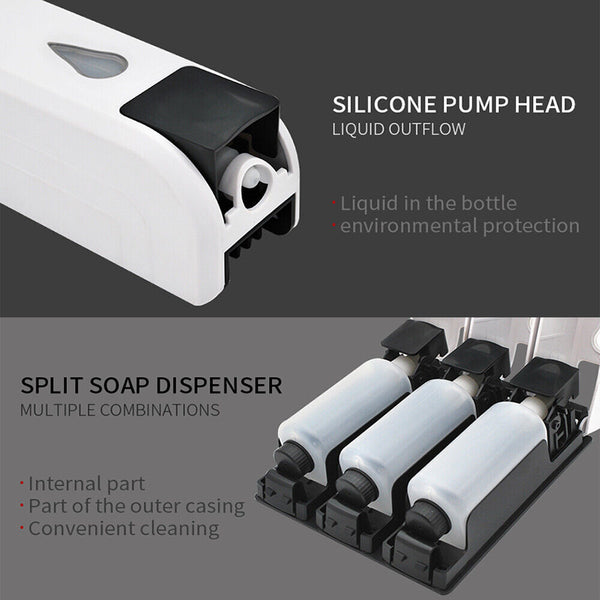 Bathroom Shower Lotion Liquid Shampoo Hand Sanitizer Soap Dispenser Wall Mounted