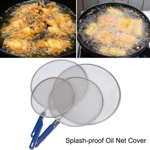 4 Sizes Anti Splatter Guard Oil Net Splash Cover Pan Kitchen Screen Cooking