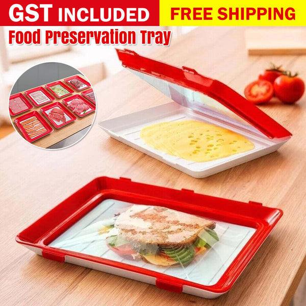 Food Preservation Tray Reusable Plastic Food Fresh Storage Container Plate Cover