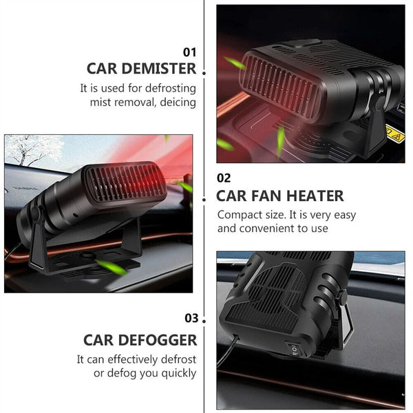 Portable Car Vehicle Heater Fan Ceramic Heating Defroster Demister DC 12V AU