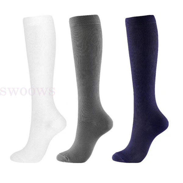 Cotton Long School Knee High Black White Navy Blue Socks Kids Boys Girls New AU