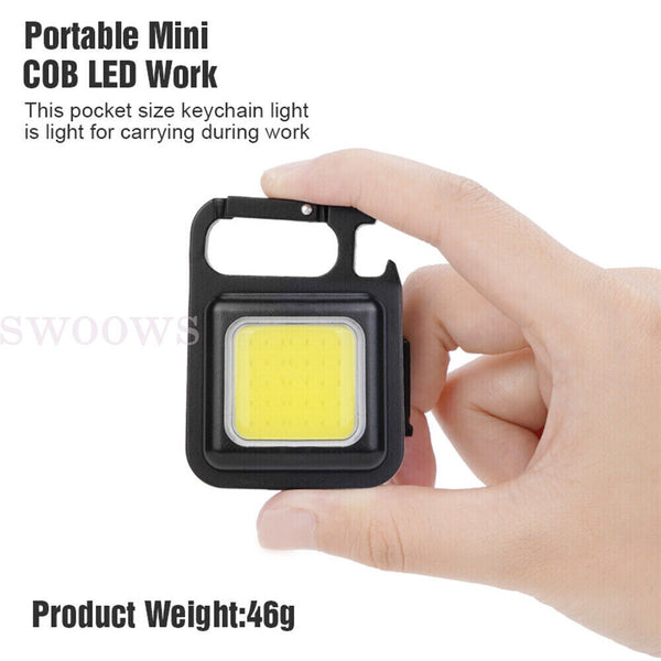 Mini Keychain LED Flashlight USB Rechargeable Cob Pocket Portable Led Work Light