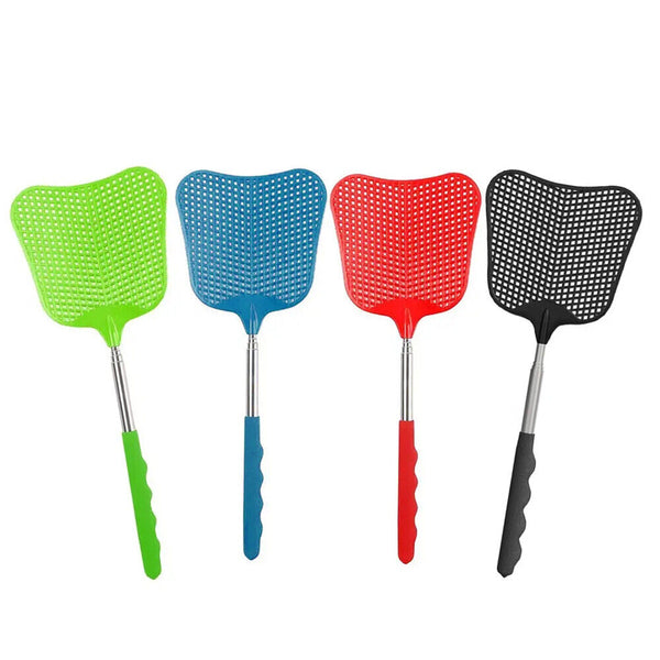 UPTO 4pcs Fly Swatter Extendable Handle Telescopic Insect Mosquito up to 65cm