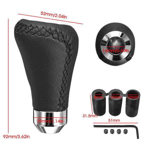 Leather 5 Speed Manual Car Gear Stick Shift Knob Shifter Lever Universal AU