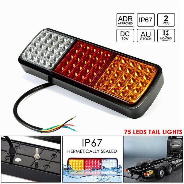 2PC LED Tail Lights Stop Indicator Reverse 12V forUte Trailer Caravan Truck Boat