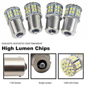 UP50x BA15S 50 SMD LED - BRIGHT WHITE 1156 Brake Reverse Light Bulb Globe Lamp +