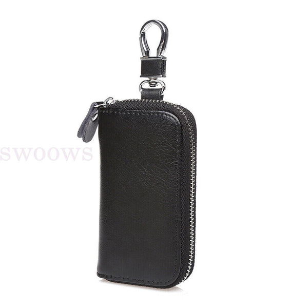 PU Leather Key Holder Case Keychain Pouch Bag Car Wallet Key Ring Unisex