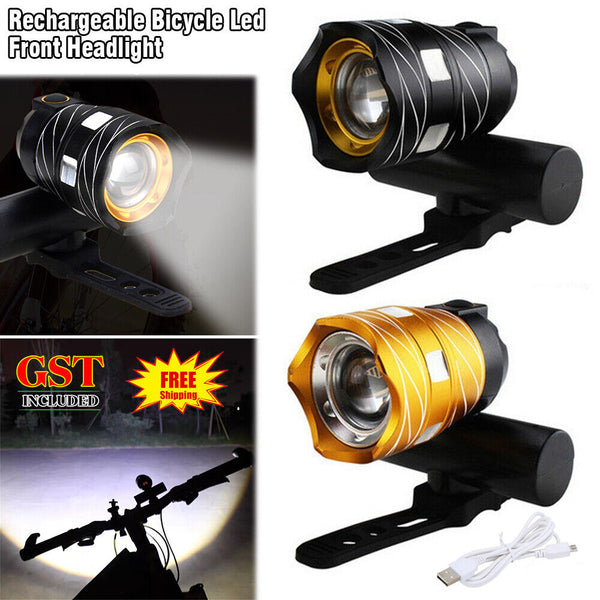 Rechargeable XM-L T6 LED MTB Bike Bicycle Led Light Front Headlight w/USB Cable