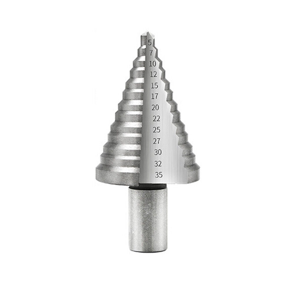 13Step Set HSS Steel Cutter Conical Spiral Groove Titanium Bit Cone Drill 5-35mm