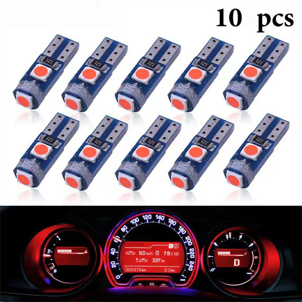 1-10PCS T5 LED 12V Dashboard Light Instrument Panel Bulb Wedge Dash Lamp