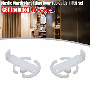 UP 10SET High Quality White Plastic  Wardrobe Sliding Door Top Guide RH LH Set