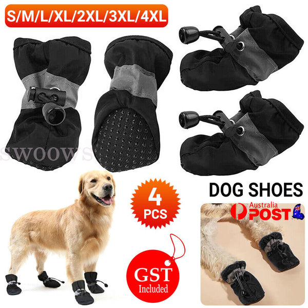 4Pcs/set No Slip Pet Dog Shoes Boots Dog Socks Soft Cotton Padded Waterproof