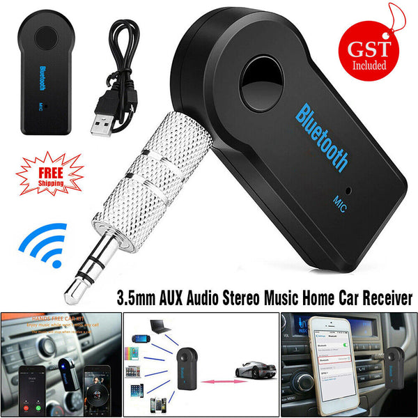 1/2PCS Wireless Bluetooth 3.5mm AUX Audio Stereo Home Car Receiver Adapter & M