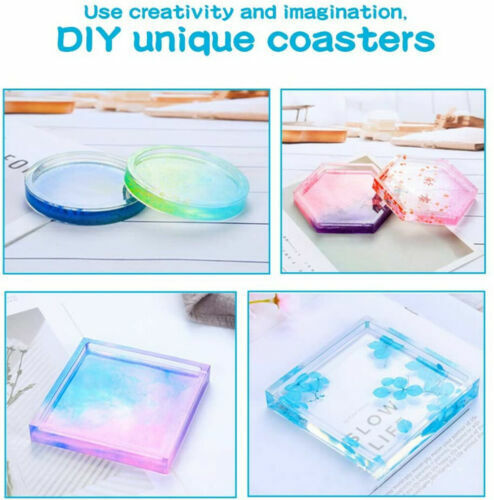 Coaster Resin Casting Mold Silicone Jewelry Agate Making DIY Mould Tool Craft AU