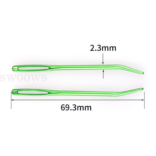 4pcs Bent Blunt Darning Needle Set Large Eye Bodkin Crochet Yarn Knitting Alu