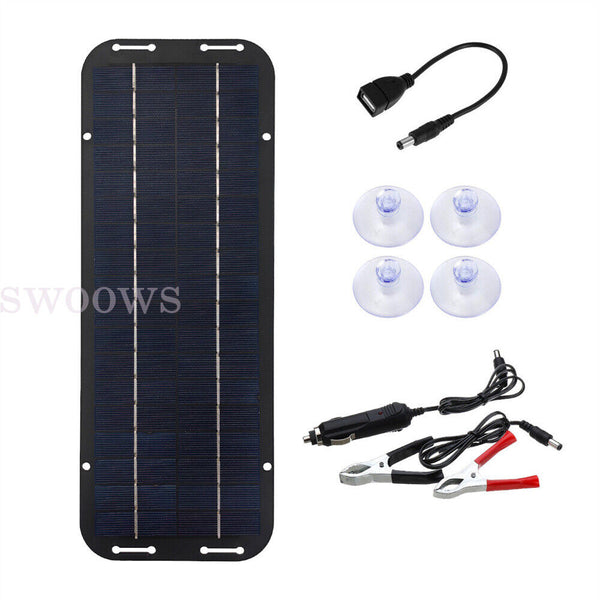 Trickle Charger Solar Panel Kit 12V Battery Charger Maintainer Boat RV Car