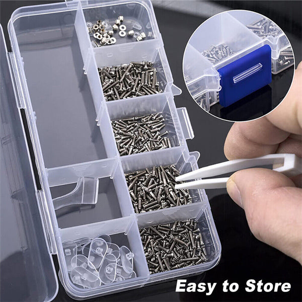 Watch Glasses Repair Tool Eyeglasses Sunglasses Screws Nut Pad Screwdriver Kit