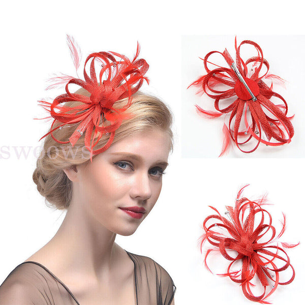 Feathers Hair Clip Feather Flower Headband Fascinator Hat Tea Party Headband