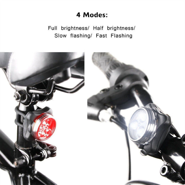 Rechargeable Bike Light Set LED Bicycle Lights Waterproof Headlight Front Rear
