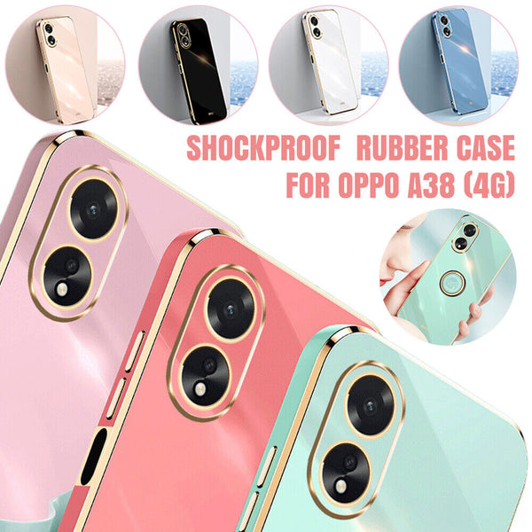 Shockproof Fashion Candy Plating Frame Soft Rubber Case Cover For OPPO A38 4G