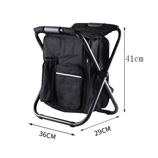 Portable Folding Backpack Chair Camping Stool Cooler Bag Rucksack Beach Fishing